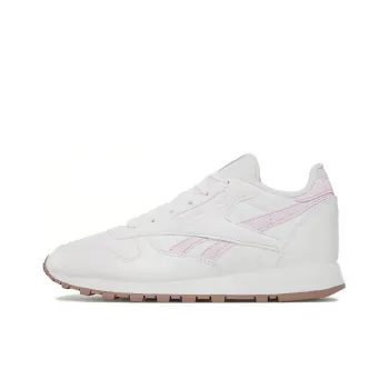 Reebok Classic Leather Anti-Slip Wear-Resistant Low-Top Skateboard Shoes Unisex White Purple