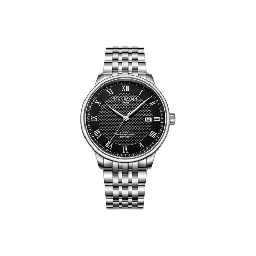 TIANWANG Kunlun Collection Mechanical Movement Stainless Steel Strap Watch Men's Watches White Dial GS51318