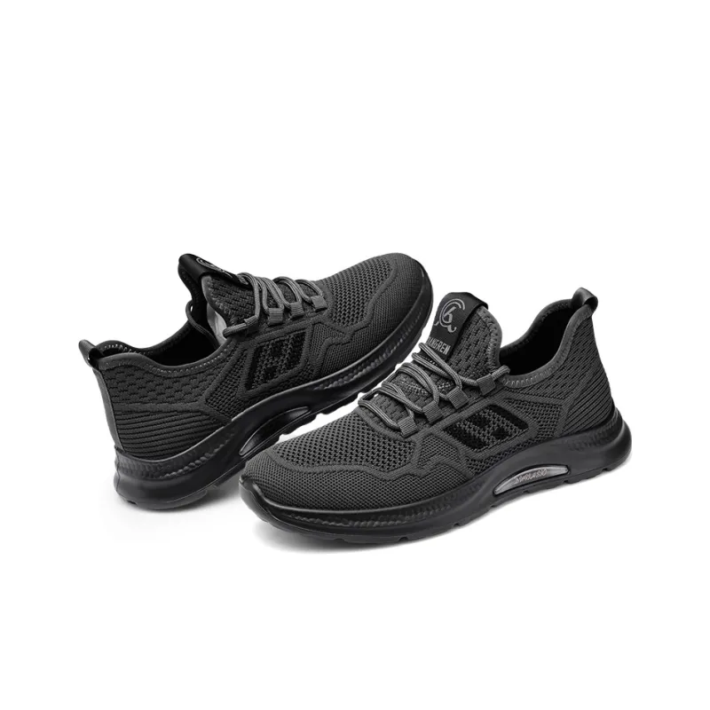Strongman 3515 Men's Shoes Flyknit Athletic Shoes Men's Versatile Black Shoes Breathable-9
