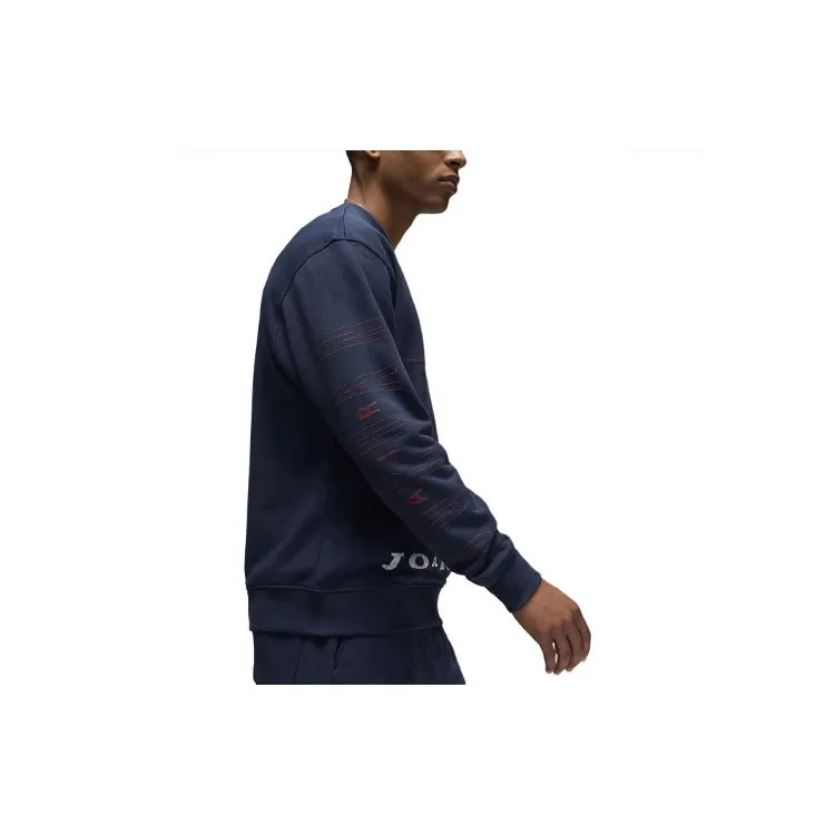 Jordan Essentials Men's Loopback Fleece Crew Sweatshirt Men's Marine Blue-2