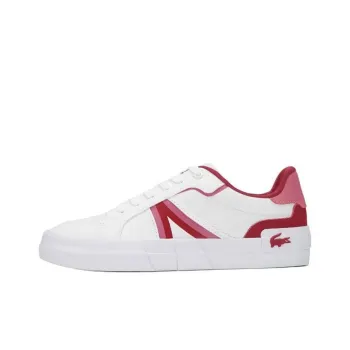 LACOSTE Low Top Skateboard Shoes Women's White Red