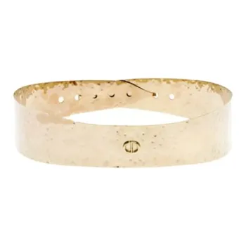 DIOR Solid Color Design Smooth Buckle Leather Belts Women's Gold