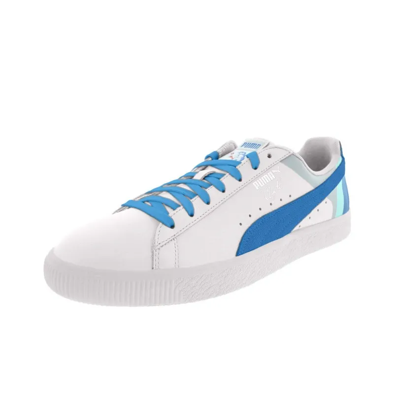 PUMA Clyde Pink Dolphin White French Blue-2