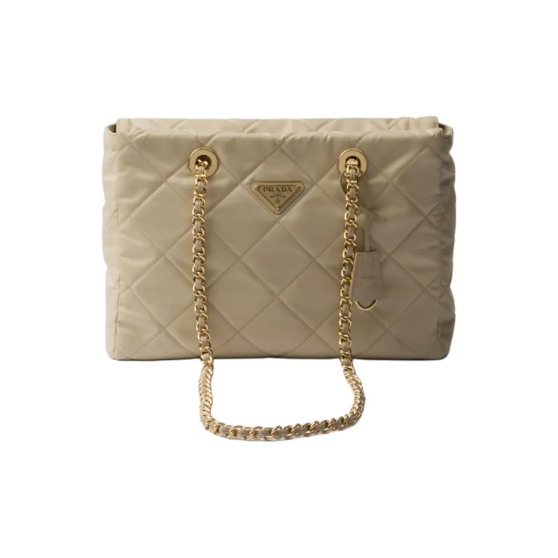 PRADA Re Edition Recycled Nylon Handbag Shoulder Bag Women's Desert Beige-0