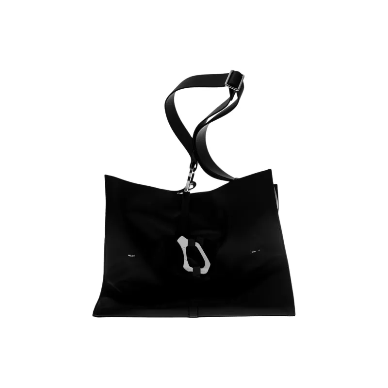HELIOT EMIL Cow Leather Tote Bag Shopping Bag Shoulder Bag Handbag Unisex Black-2