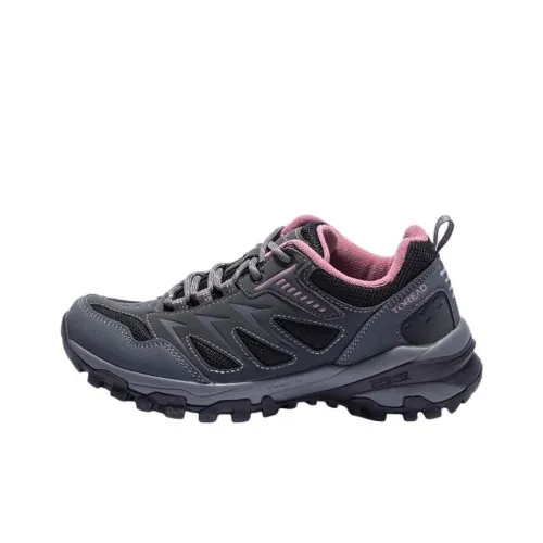 TOREAD Slip Resistant, Abrasion Resistant, Thermal Low Top Hiking Shoes Women's Gray Black Pink