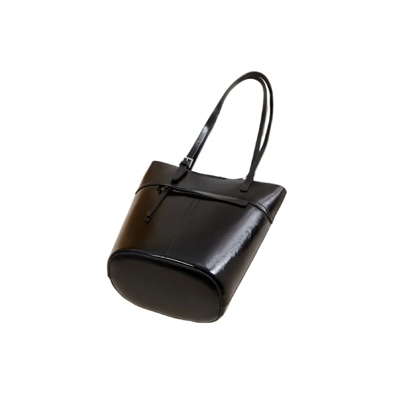 DIFENISE Synthetic Leather One Shoulder Portable Bucket Bag Regular Women's Combo Bag Black And White-4