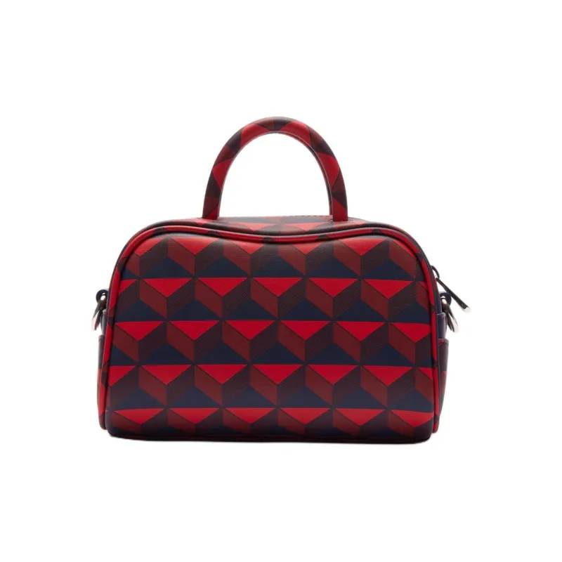 LACOSTE Cow Leather Portable Shoulder Bag Crossbody Bag Wallet Mini Women's Red-2
