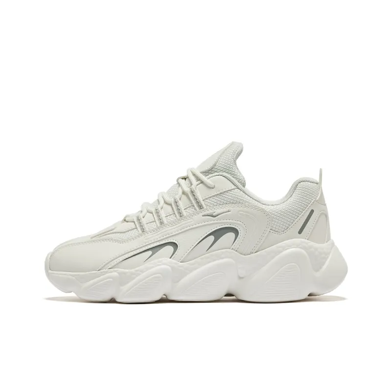 Erke Sweetheart 2.0 Cushioned Height Increase Lightweight Breathable Low-Top Running Shoes Women's Microcrystal White-0