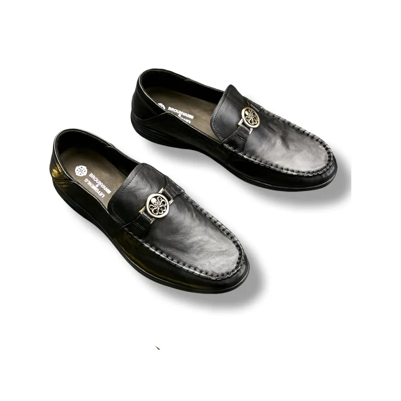 Brounvanm Men's Casual Shoes Men Low Top Black-4