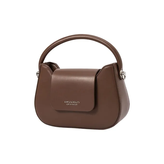 SEM/R Synthetic Leather Small Square Bag Chain Crossbody Bag Handbag Small Size Women's Ecru/Custard/Ice Blue-31