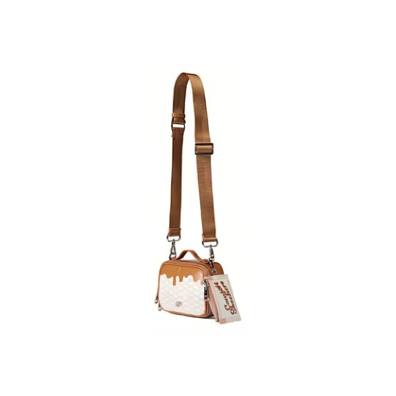 Skechers Ice Cream Series Fabric Small Square Bag, Crossbody, One Shoulder Handbag Regular Unisex Khaki-1