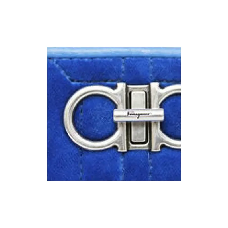 FERRAGAMO Velvet Crossbody Bag, Shoulder Bag Women's Royal Blue-7
