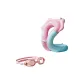 Peach Pink Swim Two-Piece Set[Arm Ring Swim Ring+Swim Goggles]Comes with Pump