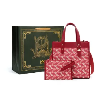 LMK PVC Advanced Combo Bag Tote Bag Shopping Bag Shoulder Bag Women's Red