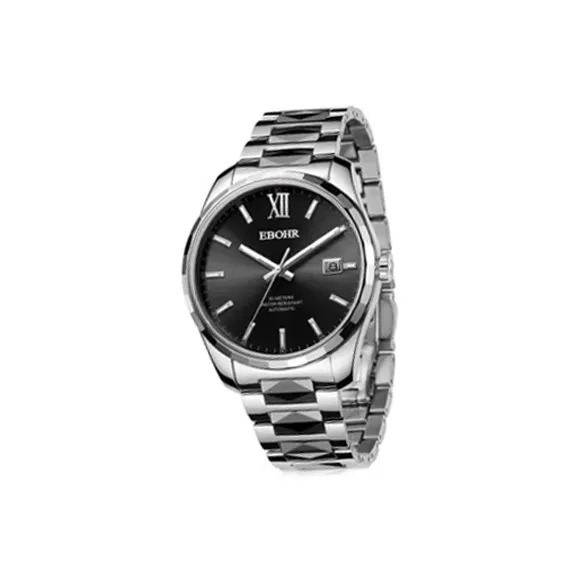 EBOHR Master Collection Mechanical Movement Stainless Steel Strap Watch Men's Watches Black Dial-0