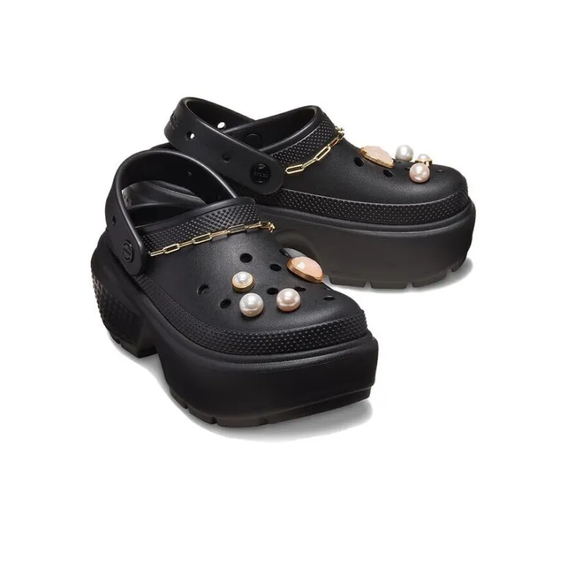 Crocs Clogs 5.5cm Women's Black-3