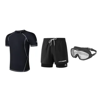 PEAK Swimming Sets Polyester Elastane Hot Spring Swimming Pool Men's Black Green