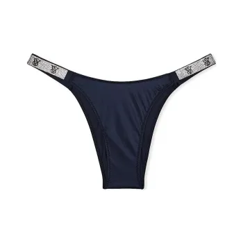 Victoria's Secret PINK/VERY SEXY Double Shine Strap Lace Brazilian Panty/B Underpants Women's 1 Pack Navy Blue