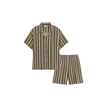 Sha Qian Pajama Set Summer Women's Coffee