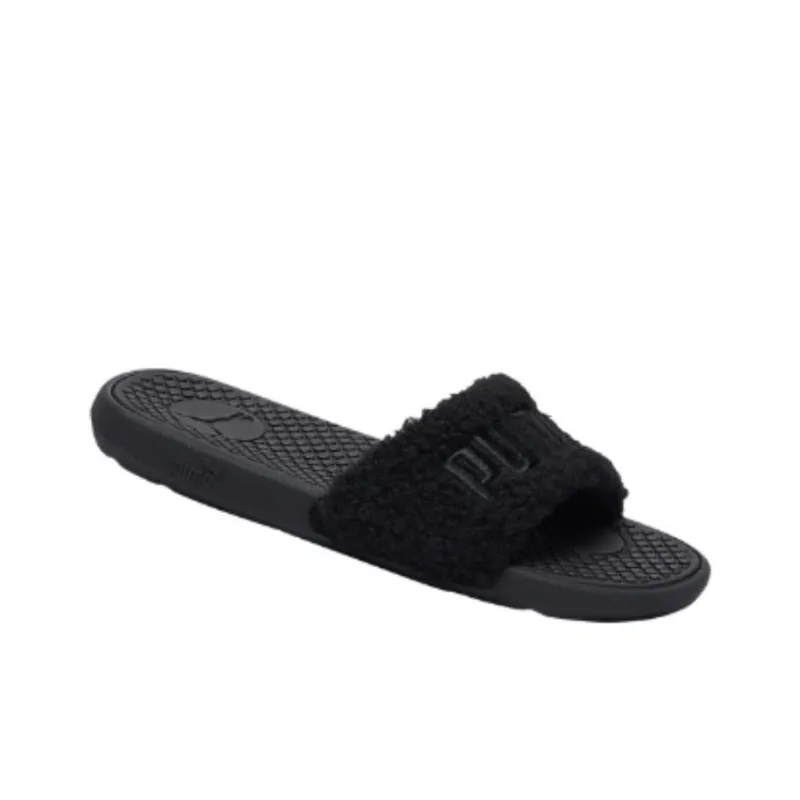 Puma Women's Cool Cat Sherpa Slide 'Triple Black'-1