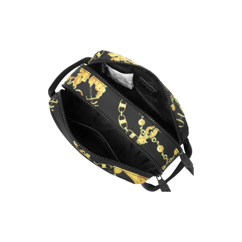 VERSACE JEANS COUTURE Polyester Storage Bag, Makeup Bag, Toiletry Bag Men's Black & Gold-5
