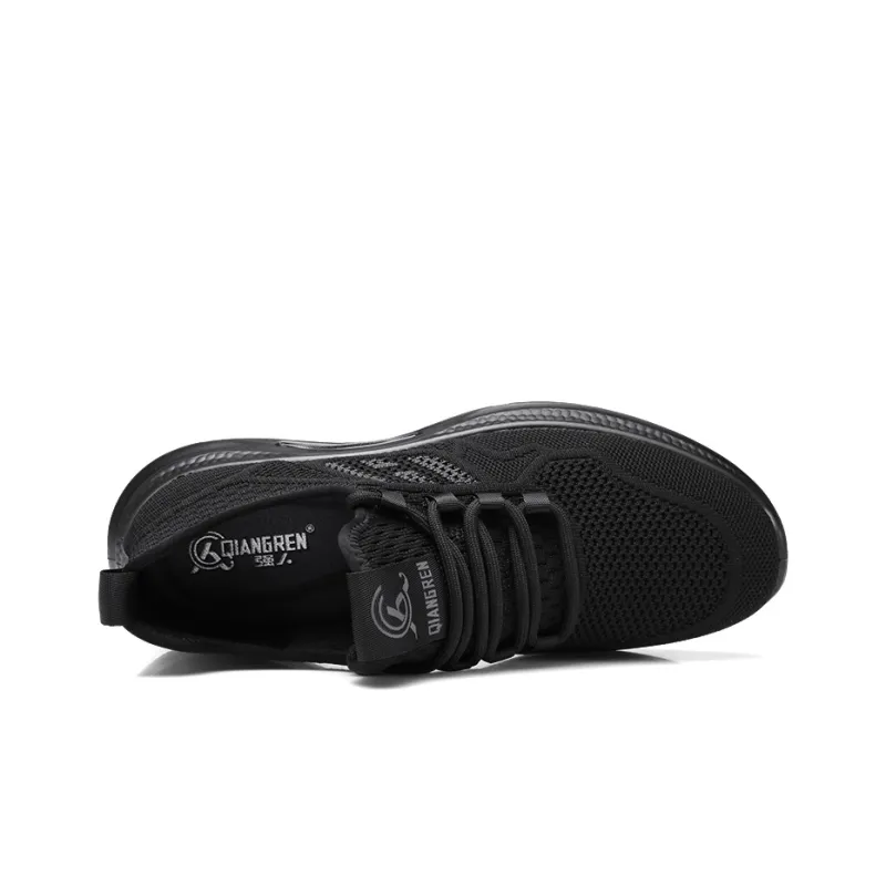 Strongman 3515 Men's Shoes Flyknit Athletic Shoes Men's Versatile Black Shoes Breathable-3