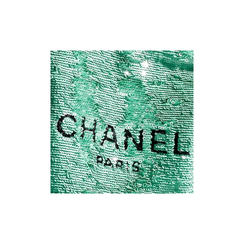 CHANEL Sequins Handbag, Shoulder Bag Regular Women's Green & Black-4