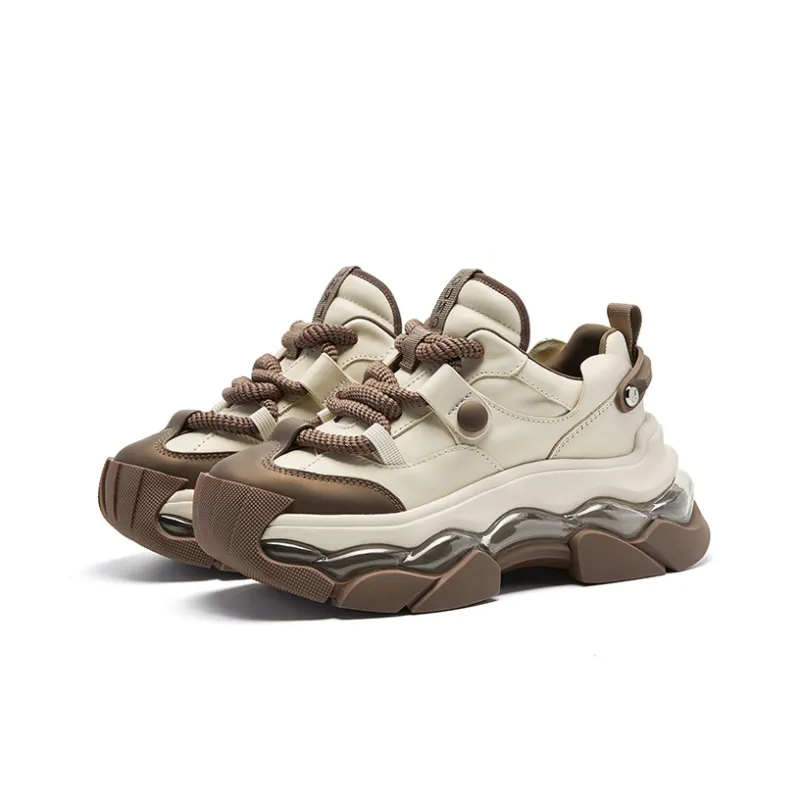 CHERYKALLY Chunky Sneakers Women's Low Top Ecru-10