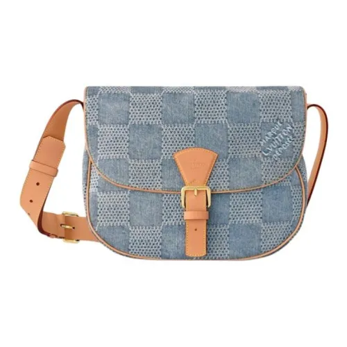 LOUIS VUITTON Montsouris Messenger MM Damier Denim 3D Blue Denim