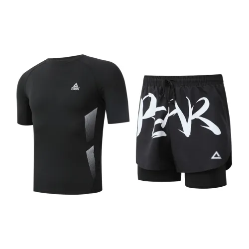 PEAK Swimming Sets Polyester Elastane Cycling Hot Spring Men's Black Green