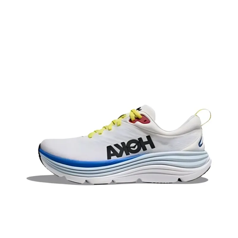 HOKA ONE ONE Gaviota 5 Cushioning Wear-Resistant Low-Top Running Shoes Men's White-0
