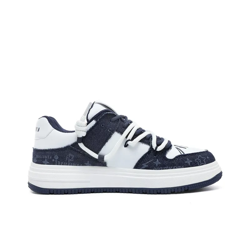 BEILIANYA Skateboard Shoes Unisex Low Top White/White Black/Moonlight Blue/Navy Blue/Mismatched/White Black All Over Print-17