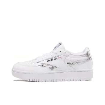 Reebok Club C Anti-Slip Wear-Resistant Low-Top Skateboard Shoes Women's White Silver