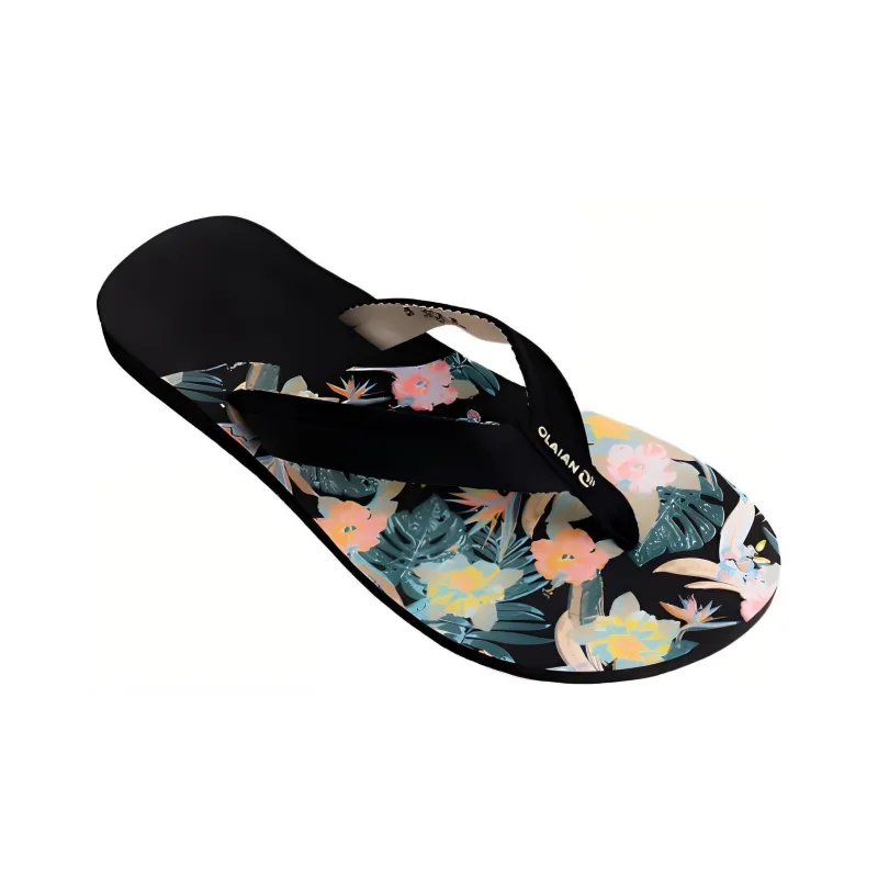 DECATHLON 520 Rubber Sole Flip Flops Women's Black-1