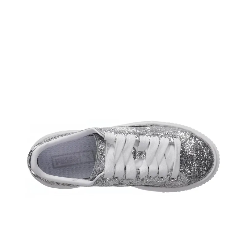 PUMA Basket Strap Glitter 'Silver' Women's-3