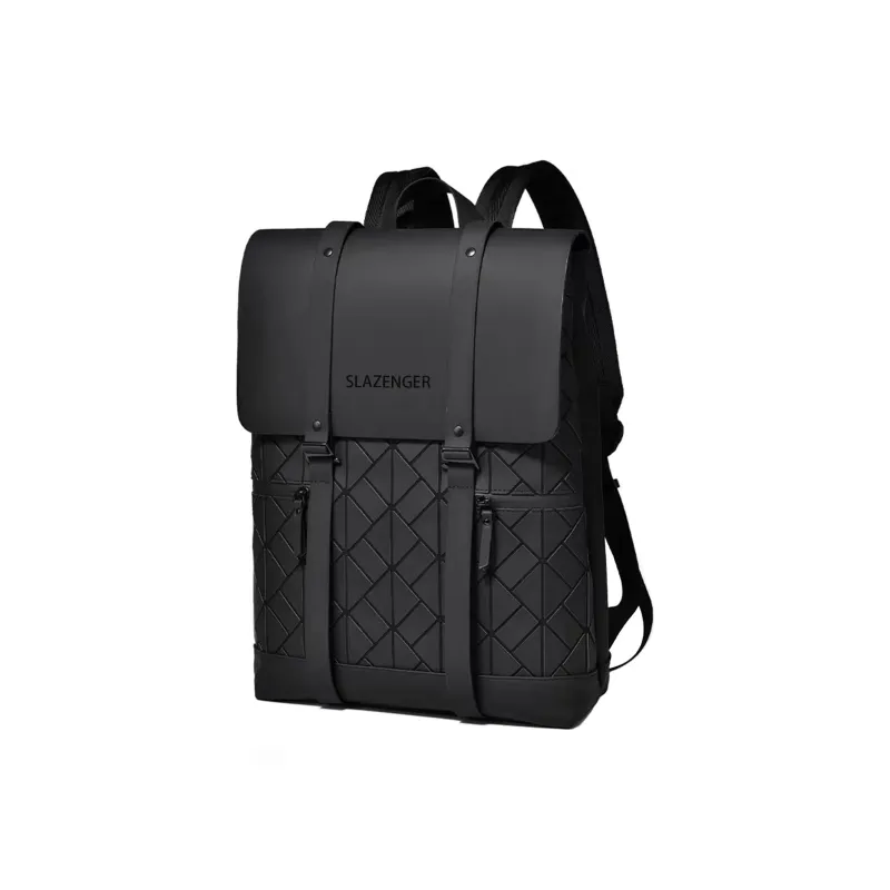 Slazenger PU Backpack Regular Unisex Obsidian Black-1
