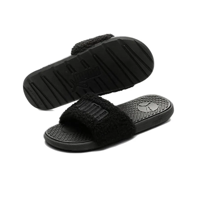 Puma Women's Cool Cat Sherpa Slide 'Triple Black'-4