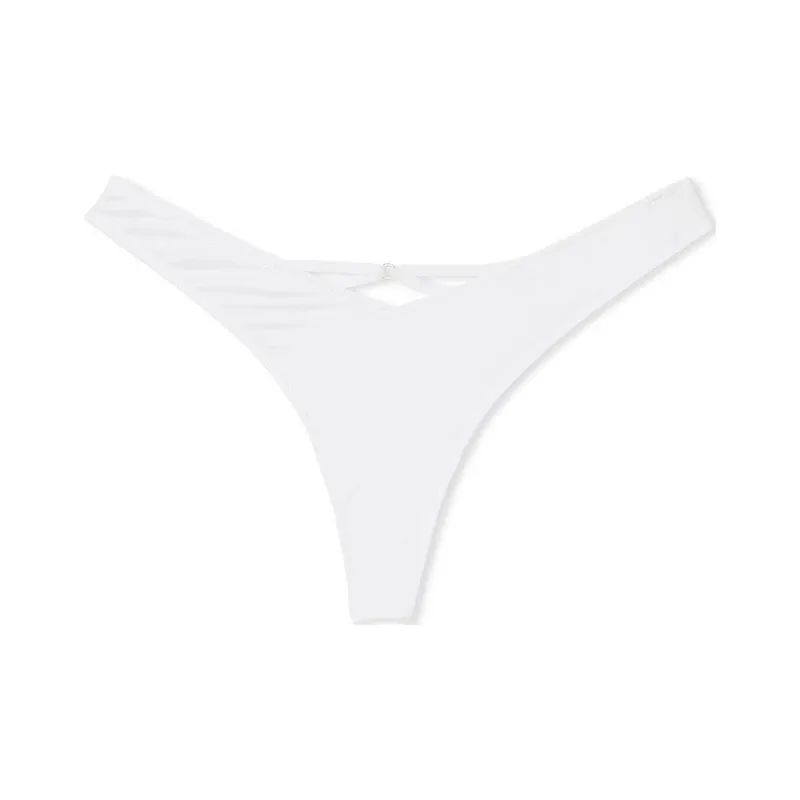 Victoria's Secret PINK/VERY SEXY Strappy Back High-Leg Thong Panty/W Underpants Women's 1 Pack White-0