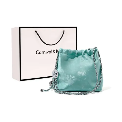 Carnival Keep Cow Leather Bucket Bag Shoulder Bag Crossbody Bag Women's Green/Pink/Silver