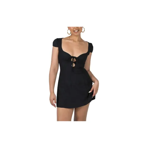 PRINCESS POLLY Short-Sleeved Dresses Women's BLACK/Black