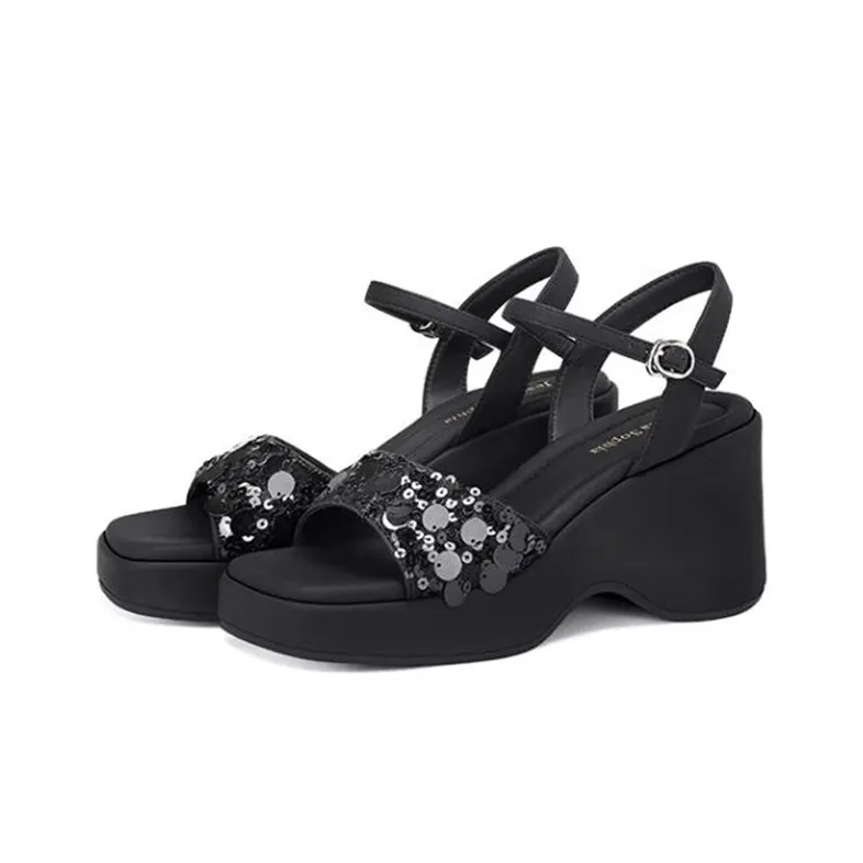 JESSICA SOPHIA One Strap Sandals 8cm Women's Black-2