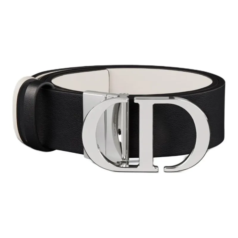 DIOR Calfskin Leather Belts Women's Black Width 3.5CM-1