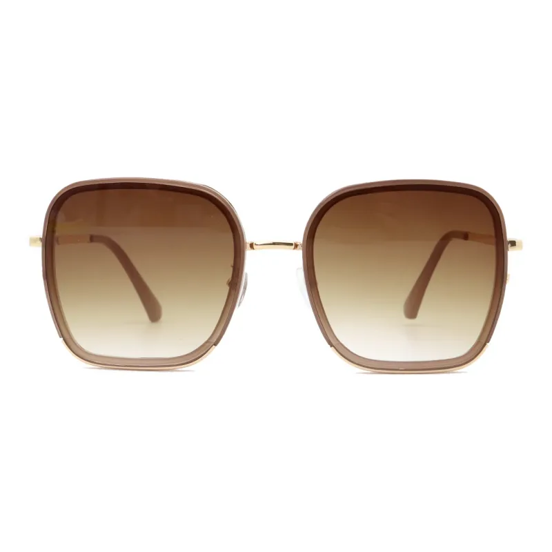 Pair Ponyo PC Square Sunglasses Unisex Brown-1
