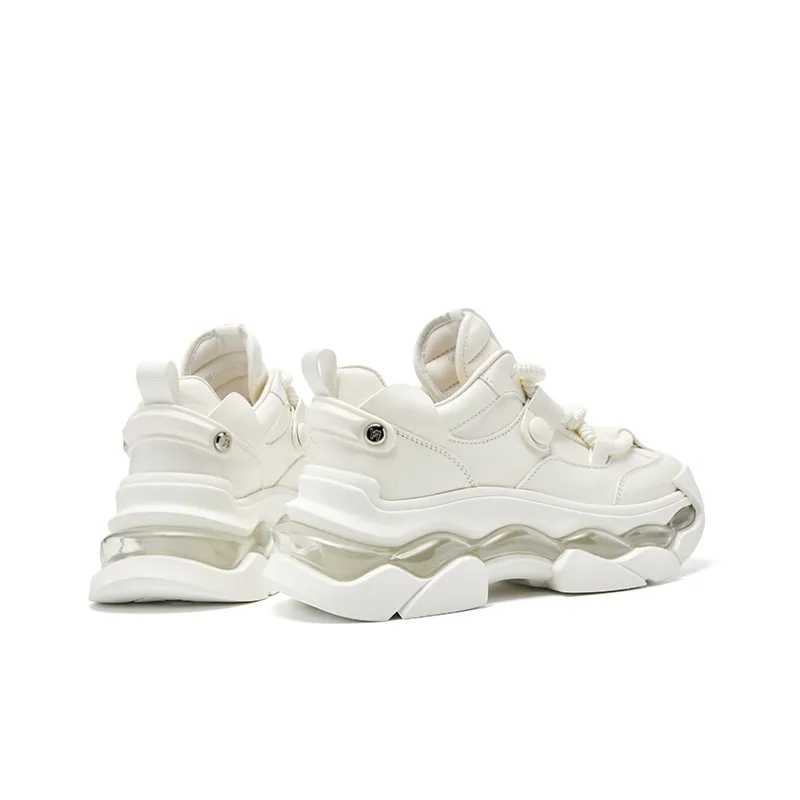 CHERYKALLY Chunky Sneakers Women's Low Top Ecru-2