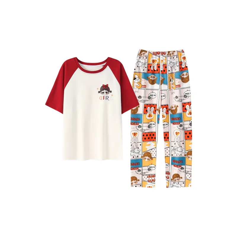 Mulong Family Pajama Set Women's White-0