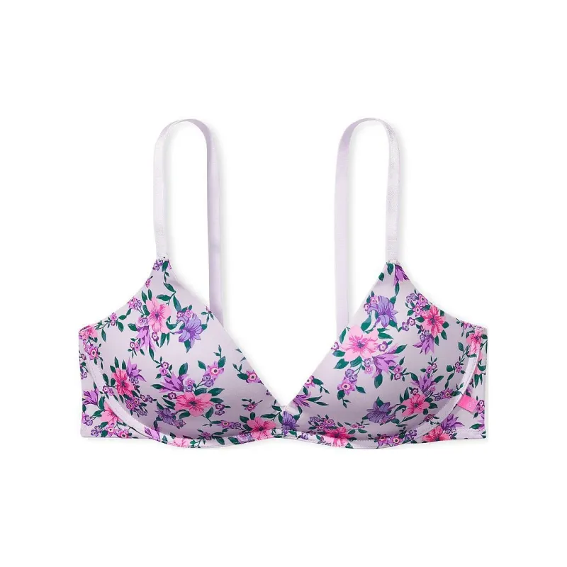 Victoria's Secret PINK Sexy Tee Push-Up Wireless Smooth Bra/L L L Bra Women's Lilac-0