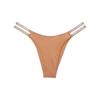 Victoria's Secret PINK/VERYSEXY Double Shine Strap Smooth Brazilian Panty Underpants Women's 1 Pack Brown