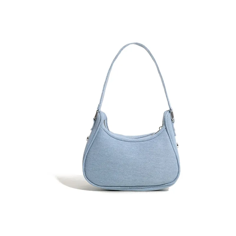 Carksky PU Shoulder Bag Regular Women's Blue/Black/White-3