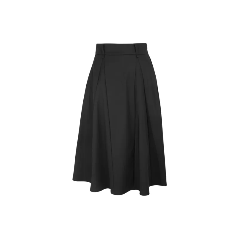 3COLOUR Casual Long Skirt Women's Classic Black-1